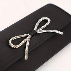 Rhinestone Bowknot Evening Bag Women's Flap Prom Purse Chain Clutch Bag