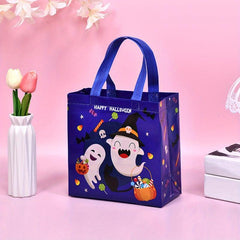 Halloween Print Tote Bag - Ghost Pumpkin Pattern Handbag