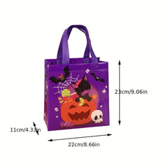 Halloween Print Tote Bag - Ghost Pumpkin Pattern Handbag