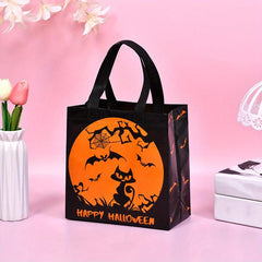 Halloween Print Tote Bag - Ghost Pumpkin Pattern Handbag