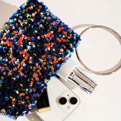 Glitter Sequins Satchel Women's Evening Bag Party Top Handle