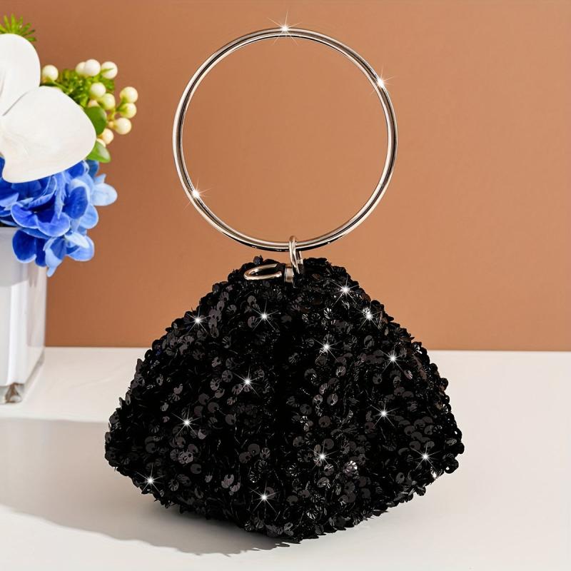 Glitter Sequins Satchel Women's Evening Bag Party Top Handle