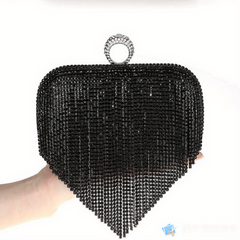 Rhinestone Tassel Evening Clutch Bag Glitter Purse for Wedding Party Prom