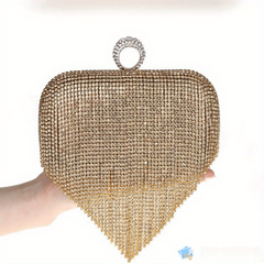 Rhinestone Tassel Evening Clutch Bag Glitter Purse for Wedding Party Prom