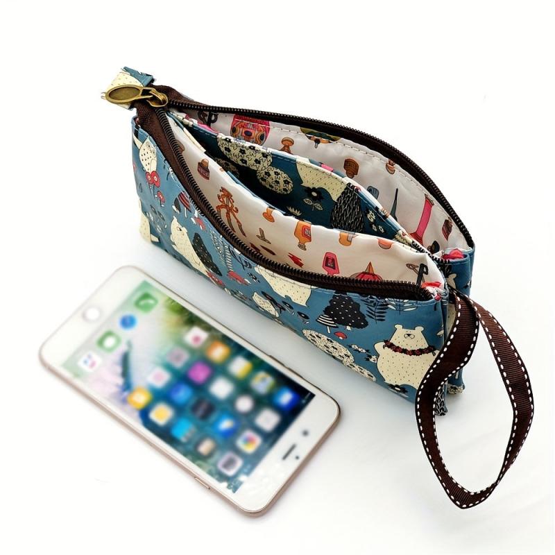 Animal Print Clutch Wallet Small PU Leather Coin Purse Zipper