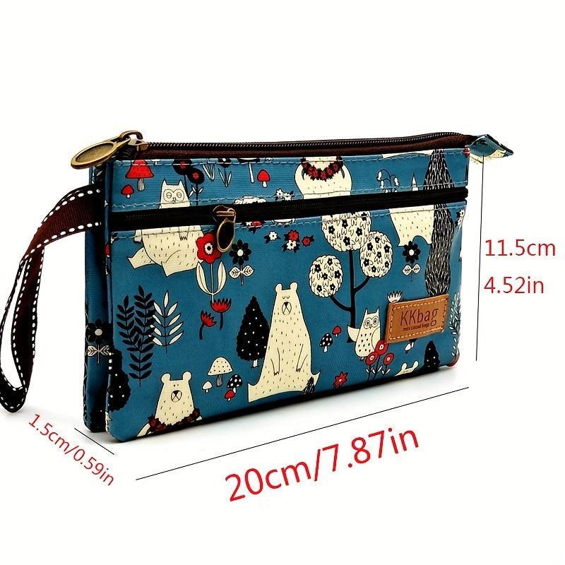 Animal Print Clutch Wallet Small PU Leather Coin Purse Zipper
