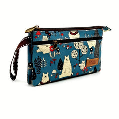 Animal Print Clutch Wallet Small PU Leather Coin Purse Zipper