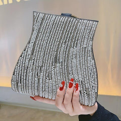 Rhinestone & Faux Pearl Evening Bag Clutch Purse Wedding Handbags