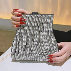 Rhinestone & Faux Pearl Evening Bag Clutch Purse Wedding Handbags