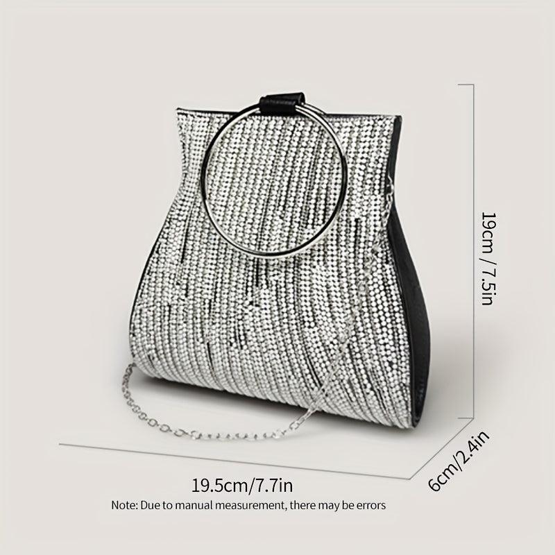 Rhinestone & Faux Pearl Evening Bag Clutch Purse Wedding Handbags
