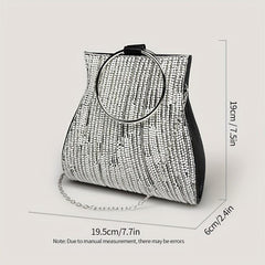 Rhinestone & Faux Pearl Evening Bag Clutch Purse Wedding Handbags