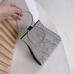 Rhinestone & Faux Pearl Evening Bag Clutch Purse Wedding Handbags