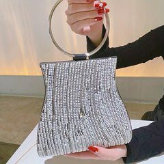 Rhinestone & Faux Pearl Evening Bag Clutch Purse Wedding Handbags