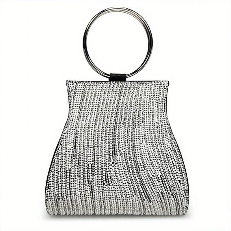 Rhinestone & Faux Pearl Evening Bag Clutch Purse Wedding Handbags