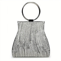 Rhinestone & Faux Pearl Evening Bag Clutch Purse Wedding Handbags