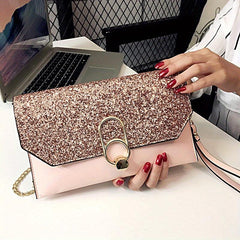 Sequin Square Evening Bag Glitter Clutch Purse For Women