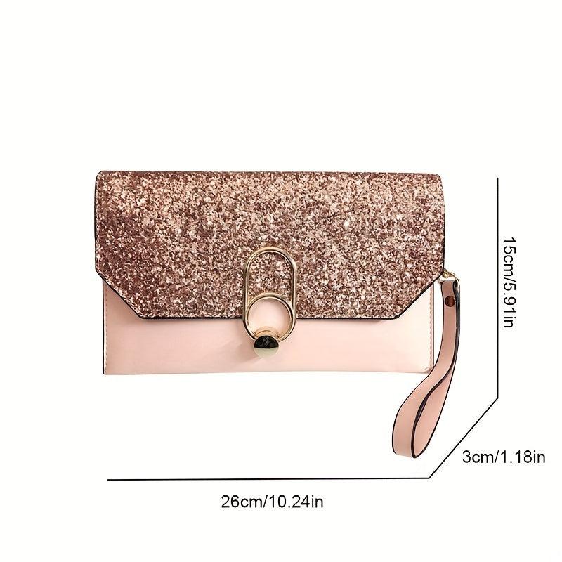 Sequin Square Evening Bag Glitter Clutch Purse For Women