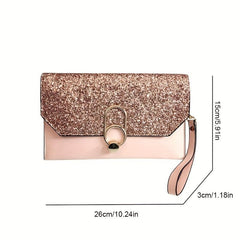 Sequin Square Evening Bag Glitter Clutch Purse For Women