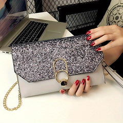 Sequin Square Evening Bag Glitter Clutch Purse For Women