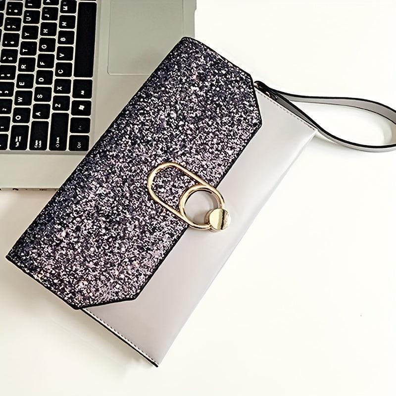 Sequin Square Evening Bag Glitter Clutch Purse For Women