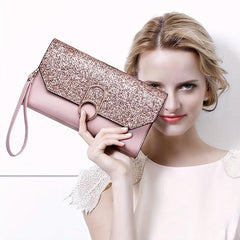 Sequin Square Evening Bag Glitter Clutch Purse For Women