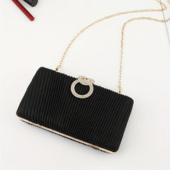 Glitter Rhinestone Clutch Wallet Evening Bag with Chain Strap