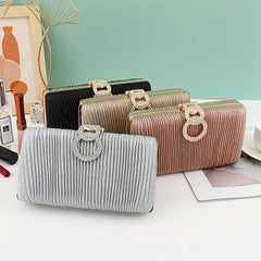 Glitter Rhinestone Clutch Wallet Evening Bag with Chain Strap