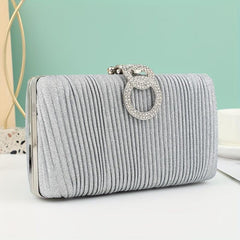 Glitter Rhinestone Clutch Wallet Evening Bag with Chain Strap