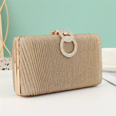 Glitter Rhinestone Clutch Wallet Evening Bag with Chain Strap