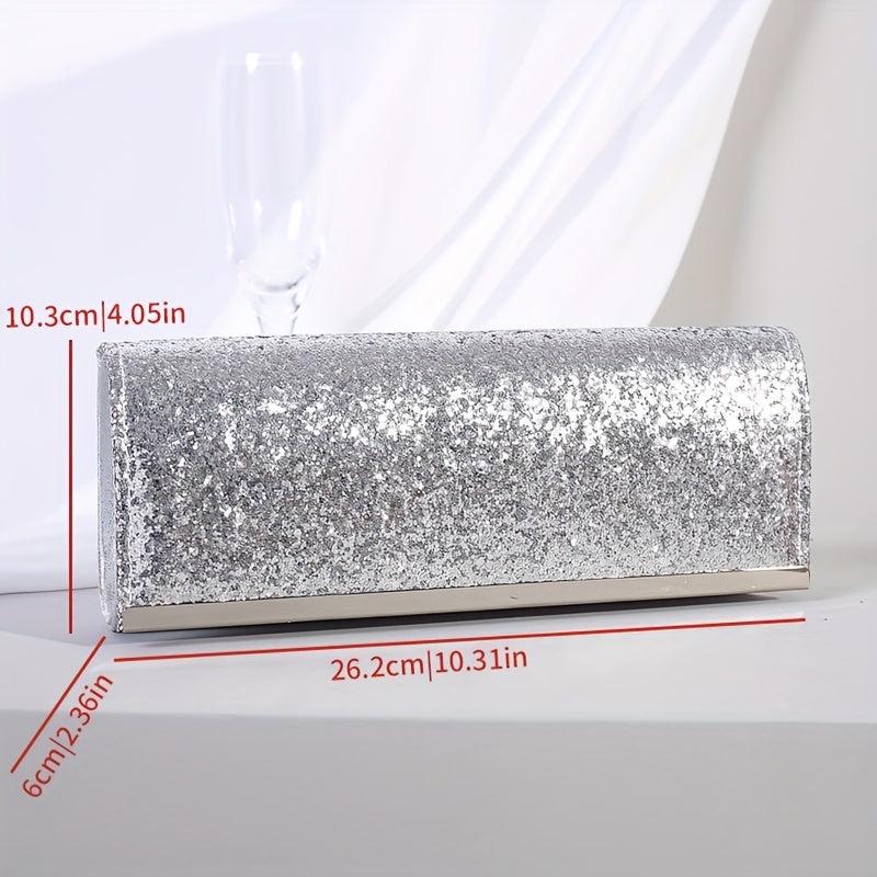 Sequins Banquet Bridesmaid Bag Chain Clutch Purse Glitter Evening Bag