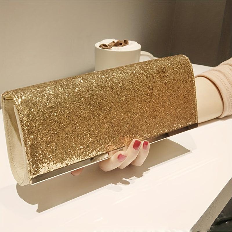 Sequins Banquet Bridesmaid Bag Chain Clutch Purse Glitter Evening Bag