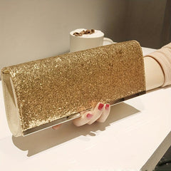 Sequins Banquet Bridesmaid Bag Chain Clutch Purse Glitter Evening Bag