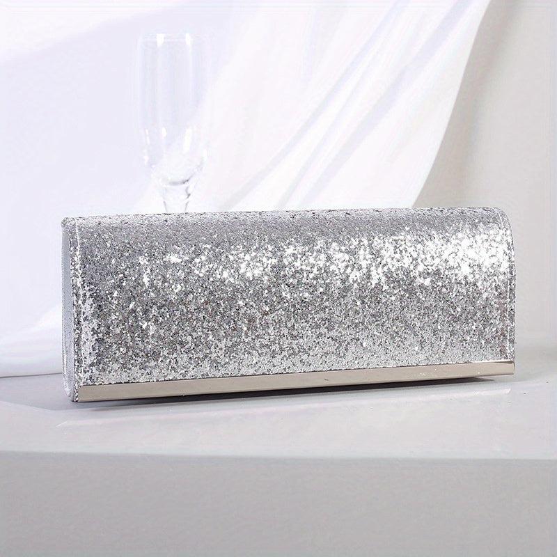 Sequins Banquet Bridesmaid Bag Chain Clutch Purse Glitter Evening Bag