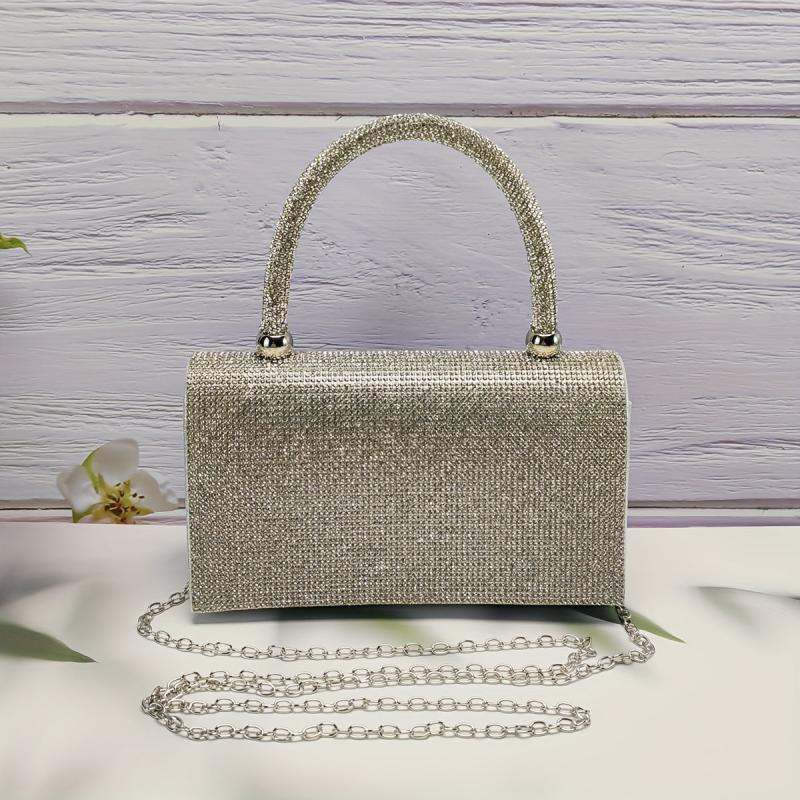 Glitter Rhinestone Satchel Bag Evening Party Banquet Bag For Dinner
