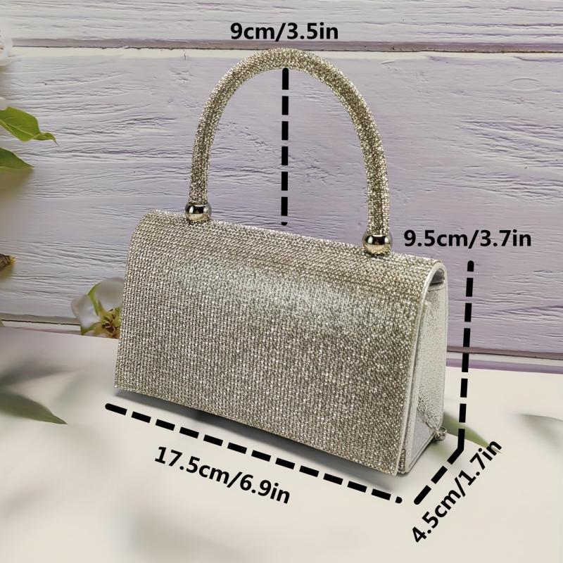 Glitter Rhinestone Satchel Bag Evening Party Banquet Bag For Dinner