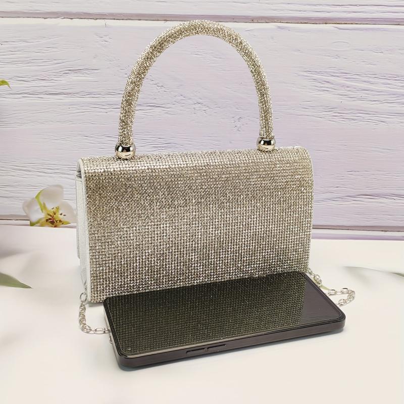 Glitter Rhinestone Satchel Bag Evening Party Banquet Bag For Dinner