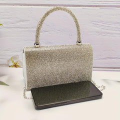 Glitter Rhinestone Satchel Bag Evening Party Banquet Bag For Dinner