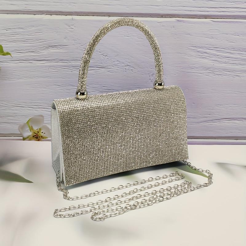Glitter Rhinestone Satchel Bag Evening Party Banquet Bag For Dinner