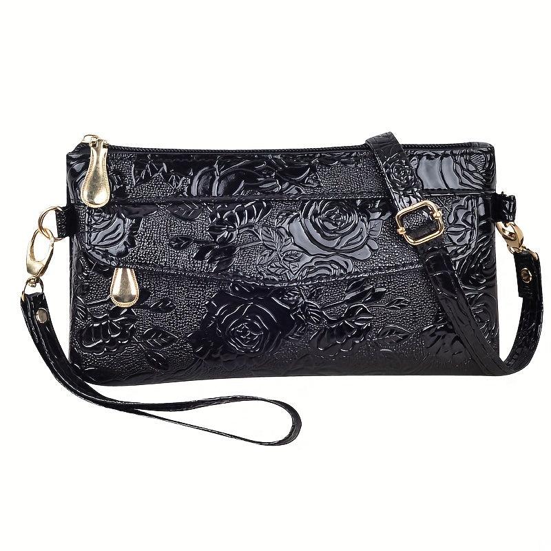 Minimalist Rose Clutch Bag Solid Wrist Purse Women's Handbag