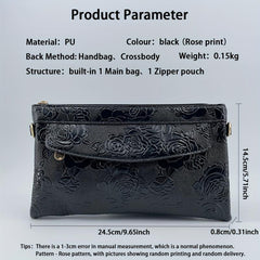Minimalist Rose Clutch Bag Solid Wrist Purse Women's Handbag
