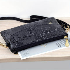Minimalist Rose Clutch Bag Solid Wrist Purse Women's Handbag
