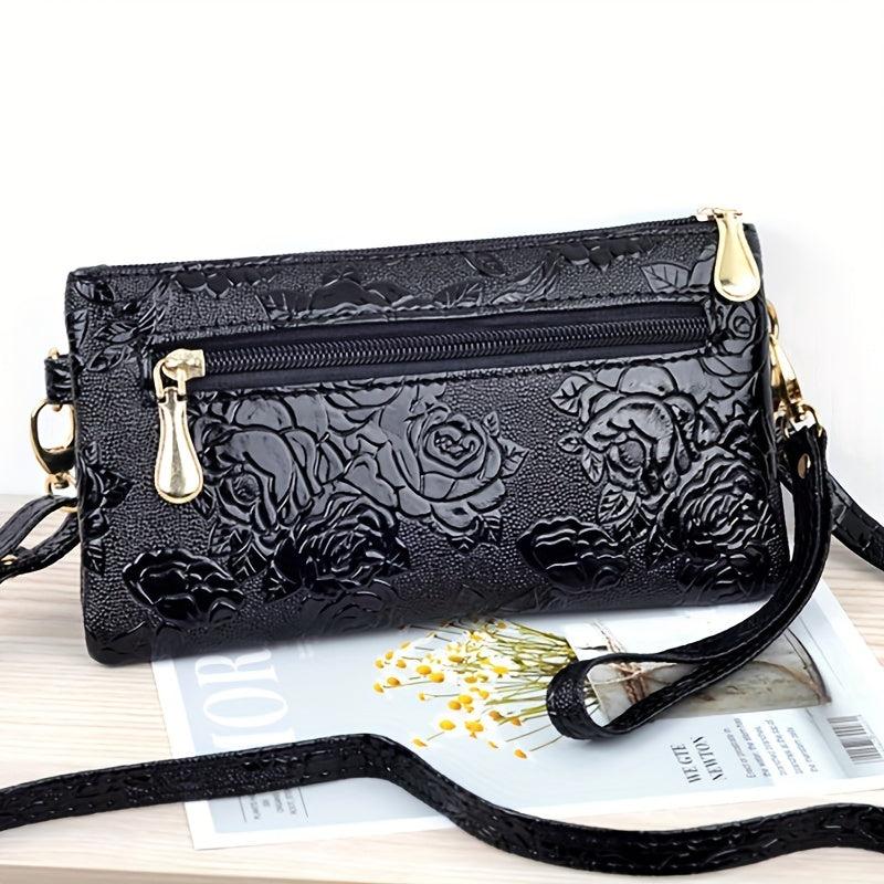 Minimalist Rose Clutch Bag Solid Wrist Purse Women's Handbag