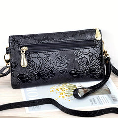 Minimalist Rose Clutch Bag Solid Wrist Purse Women's Handbag