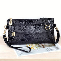 Minimalist Rose Clutch Bag Solid Wrist Purse Women's Handbag