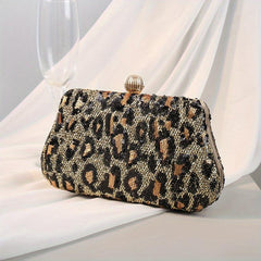 Vintage Leopard Pattern Wallet Evening Bag