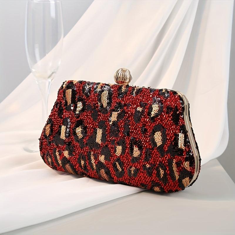 Vintage Leopard Pattern Wallet Evening Bag