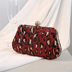Vintage Leopard Pattern Wallet Evening Bag