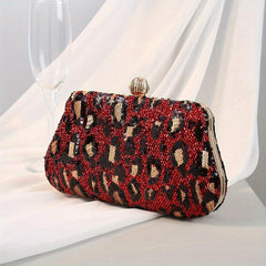 Vintage Leopard Pattern Wallet Evening Bag