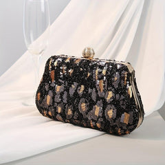 Vintage Leopard Pattern Wallet Evening Bag