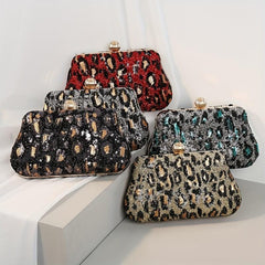 Vintage Leopard Pattern Wallet Evening Bag